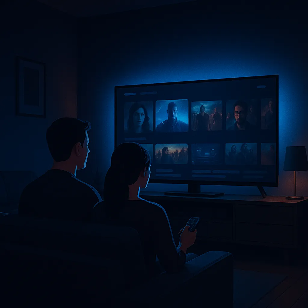 Família assistindo conteúdos em alta definição via teste IPTV da TodosFolhetos